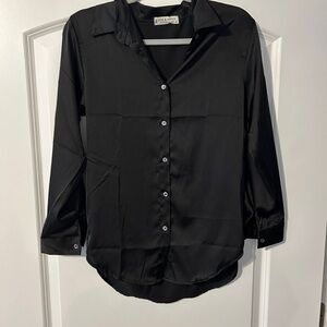 Jon and Anna Women’s Small Black Satin Blouse